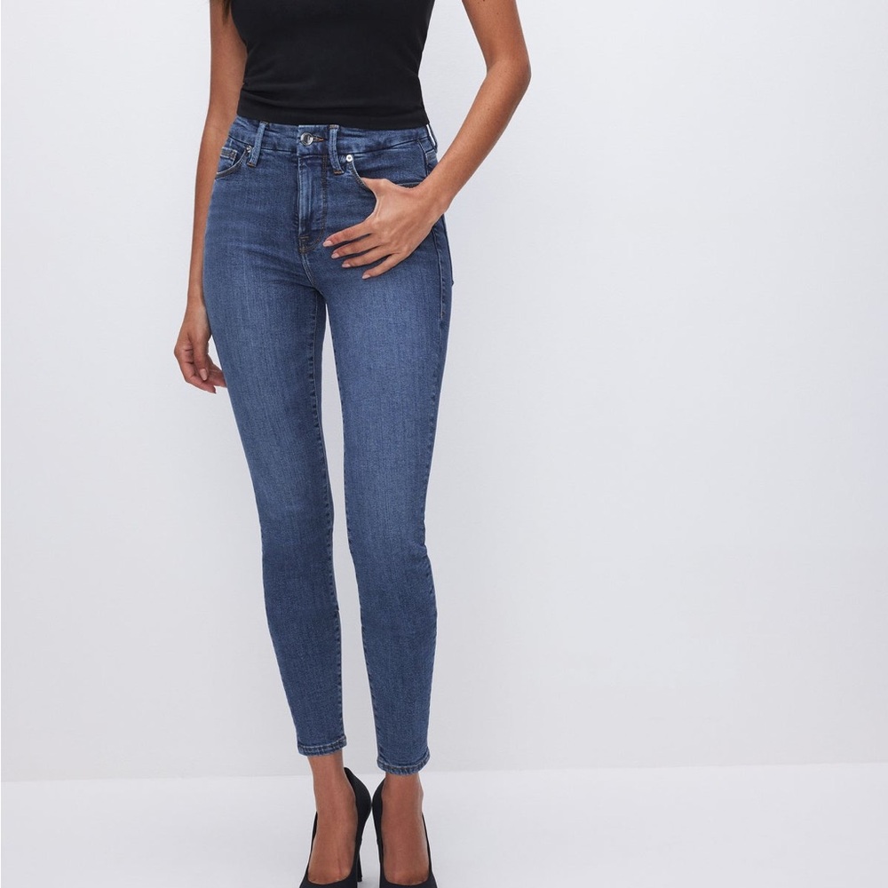 GOOD AMERICAN GOOD LEGS SKINNY CROPPED JEANS Blue615 Size 6 / 28